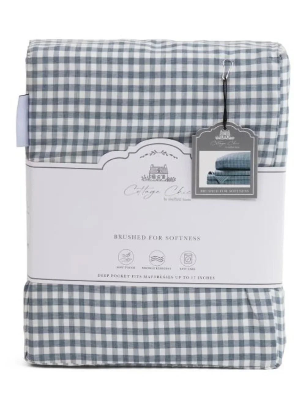 LAUNDRY Blue Gingham Sheet Set